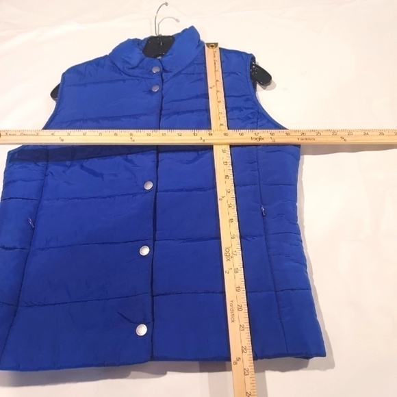 𝅺daisy Fuentes Royal Blue Puffer Snap Vest sz S - Picture 7 of 10
